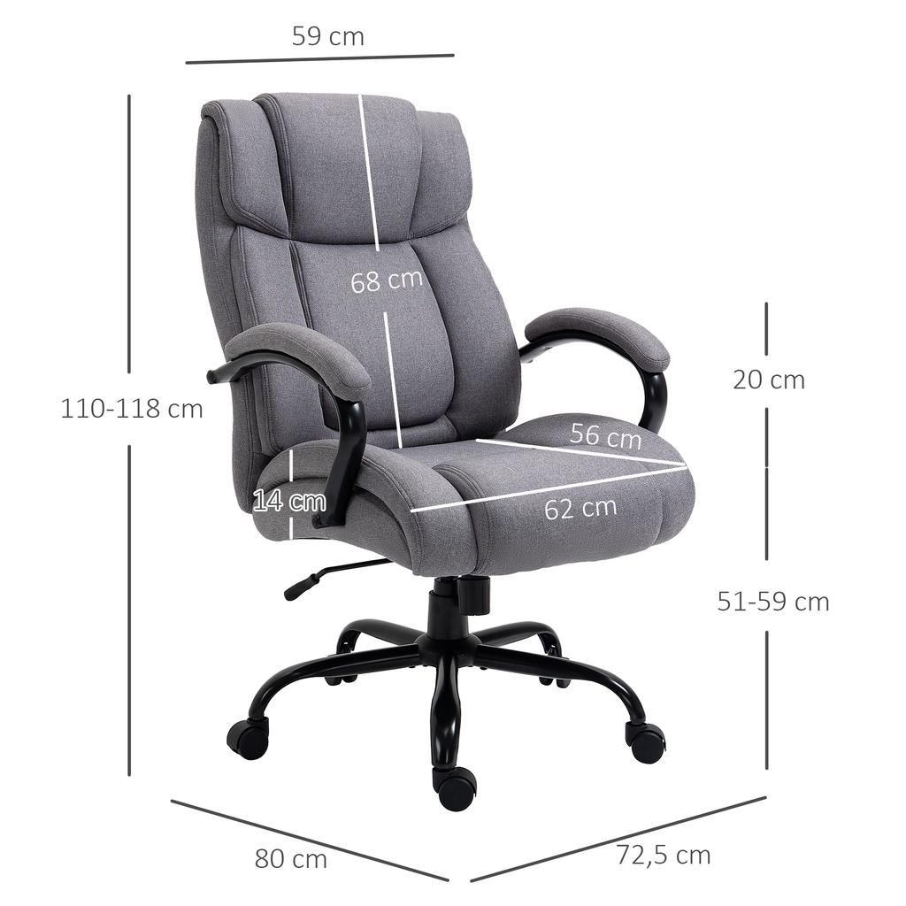 Office Chair, Ergonomic Executive Chair up to 220 kg, Padded Desk Chair with Armrest, Wide Seat, Height-Adjustable Swivel Chair with Rocking Function