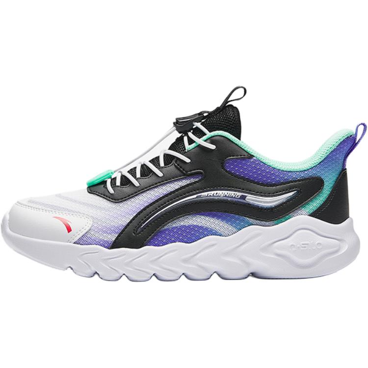 Anta Kids Mesh Comfortable Versatile Breathable Low-Top Running Shoes Kids Sneakers White Black Purple A12435503-6