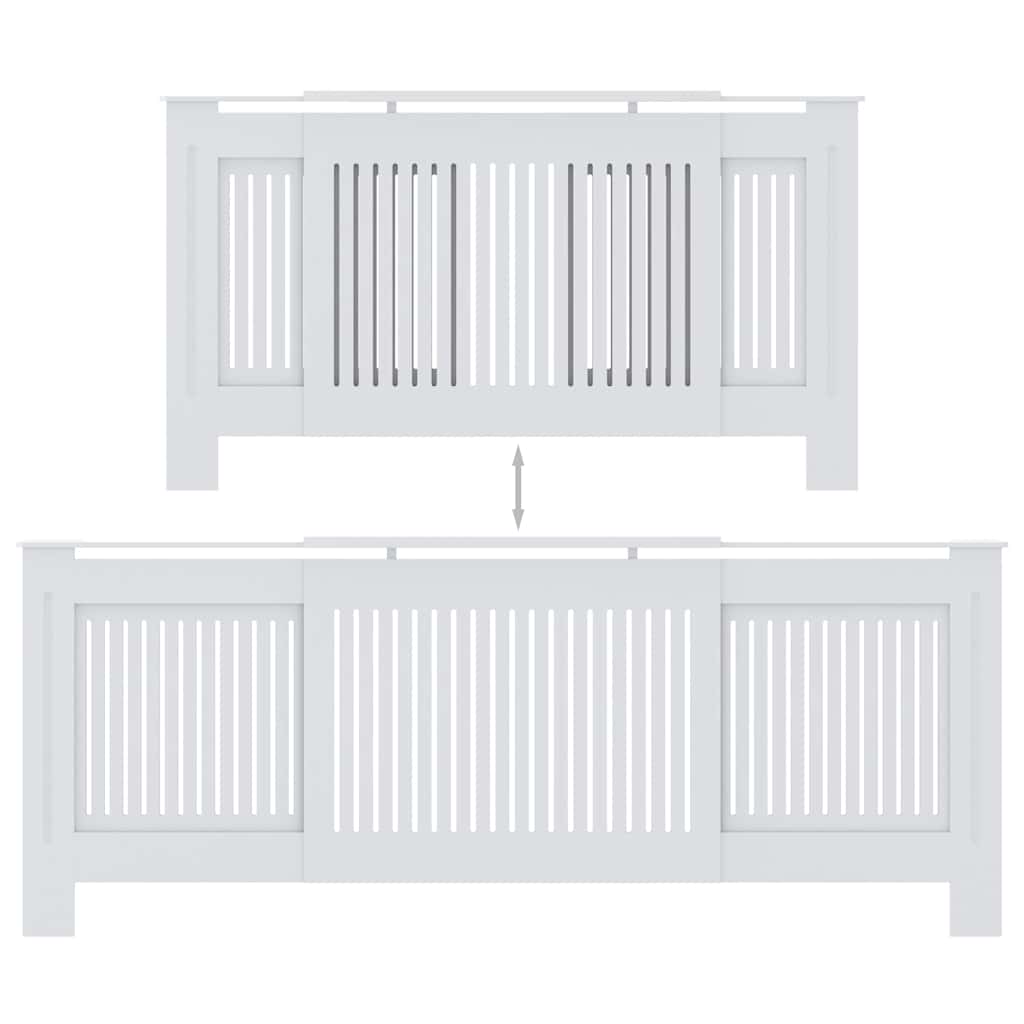 Wood Based Radiator Cover White 205 cm