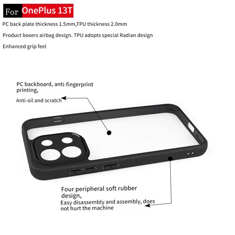 Для чехла OnePlus Nord CE5 Для чехла для OnePlus Nord CE5 Противоударный ТПУ прозрачный черный бампер Чехол для OnePlus Nord CE5