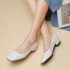 New Flat Women Loafers Simple Low Heels Office Work Casual Shoes Slip On Flat Footwear Ladies Square Toe Shoes Work Shoes