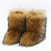 Winter Faux Fox Fur Snow Boots Mid Calf Boots Women's Winter Fur Fur Boots