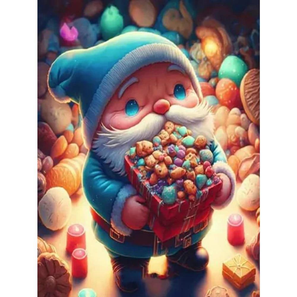 Алмазная картина, полная дрель, милый Санта-Клаус, круглая алмазная живопись, ручная работа, кошка, животное, сделай сам, алмазная мозаика, картина, украшение дома, Рождественский подарок