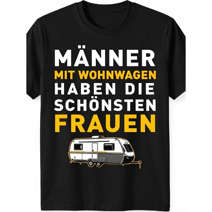 Men with Caravan Have The Most Beautiful Women Camping T-shirt, Black