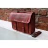 14" Leather Messenger Bag Laptop Case Office Briefcase Gift for Men Computer Distressed Shoulder Bag