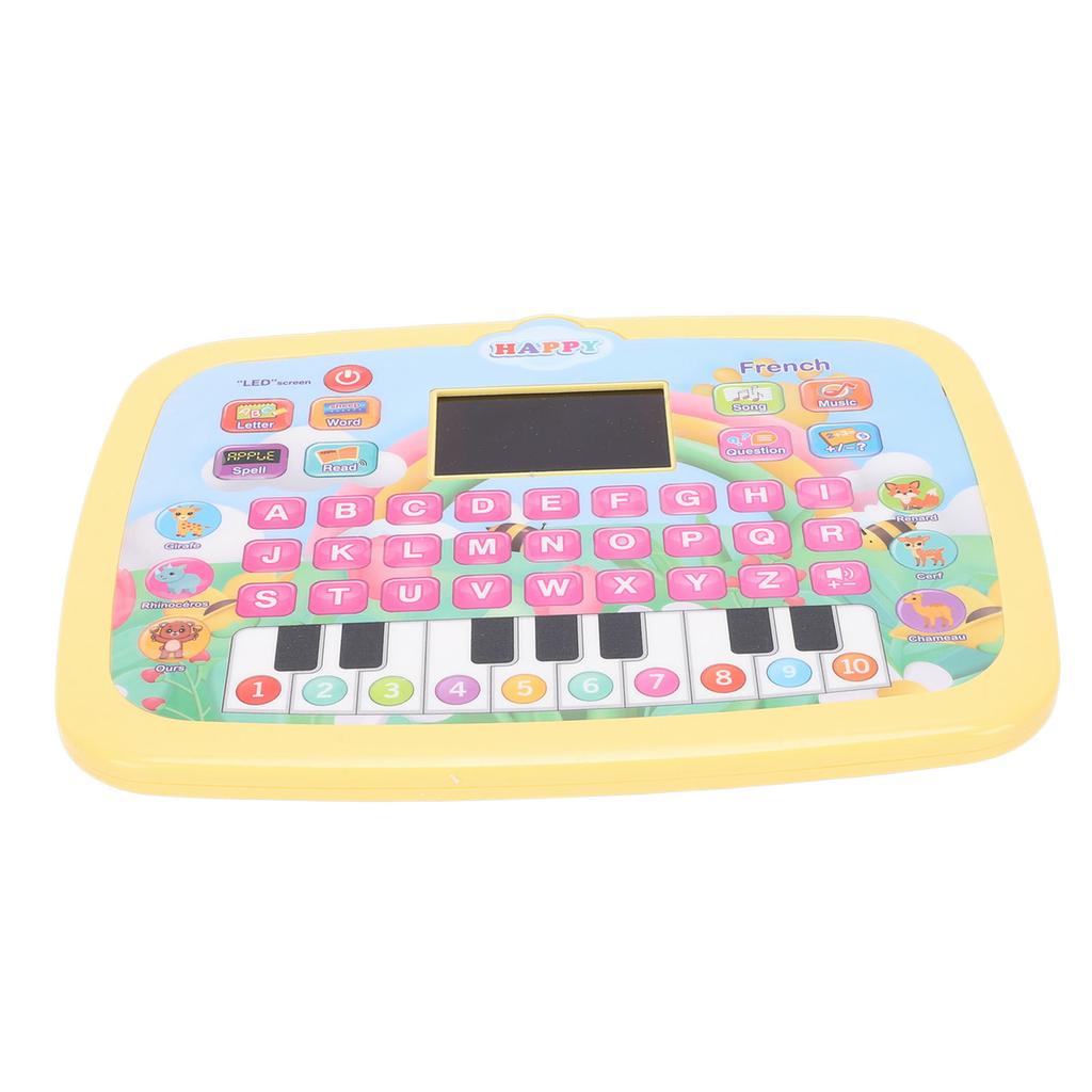 Kids Learning Tablet LED Screen Educational Alphabet Numbers Story Reading Learning Tablet Toy Yellow