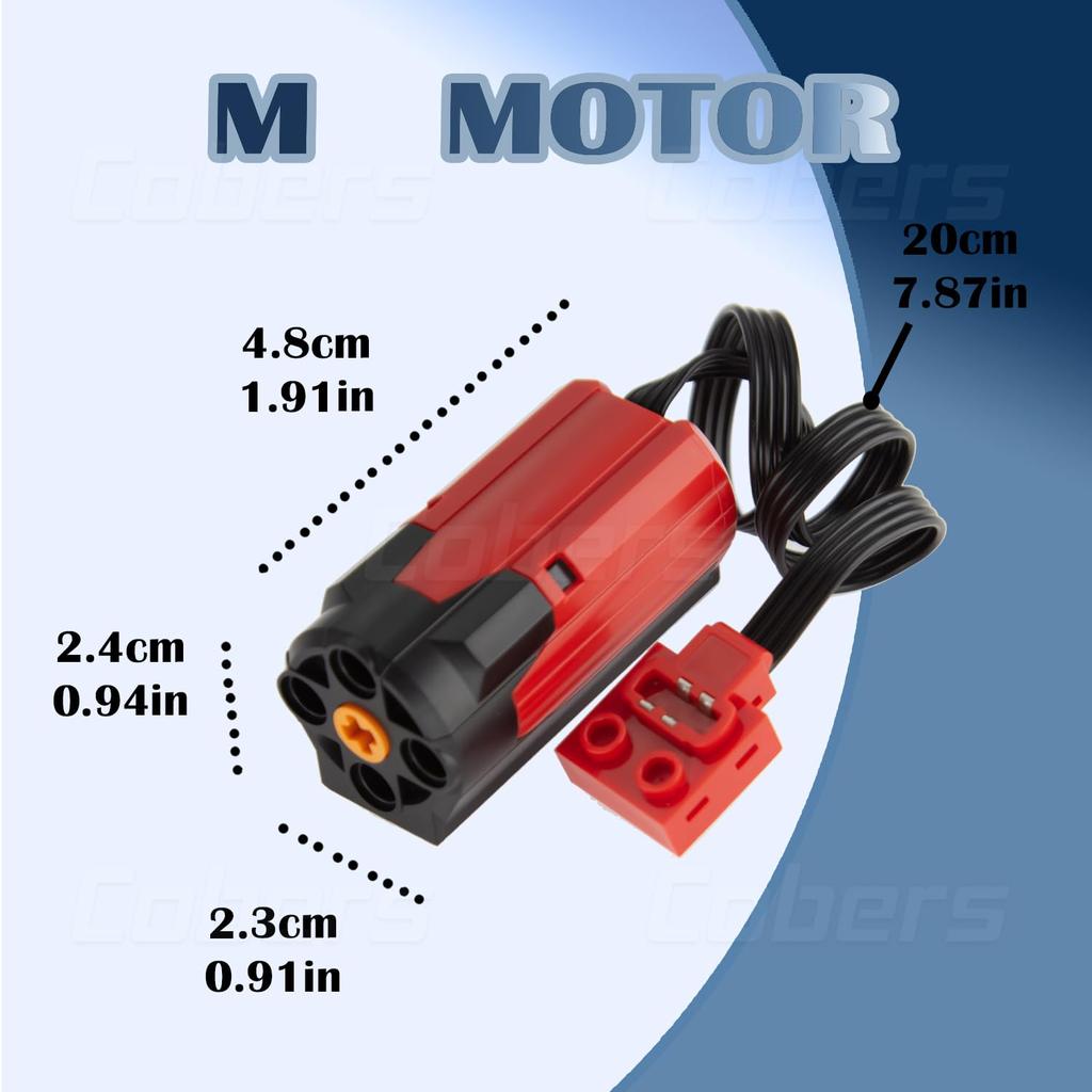 Набор Power Functions из 4 деталей с усиленными красными моторами средней мощности, совместимый с основными брендами строительных блоков Technic
