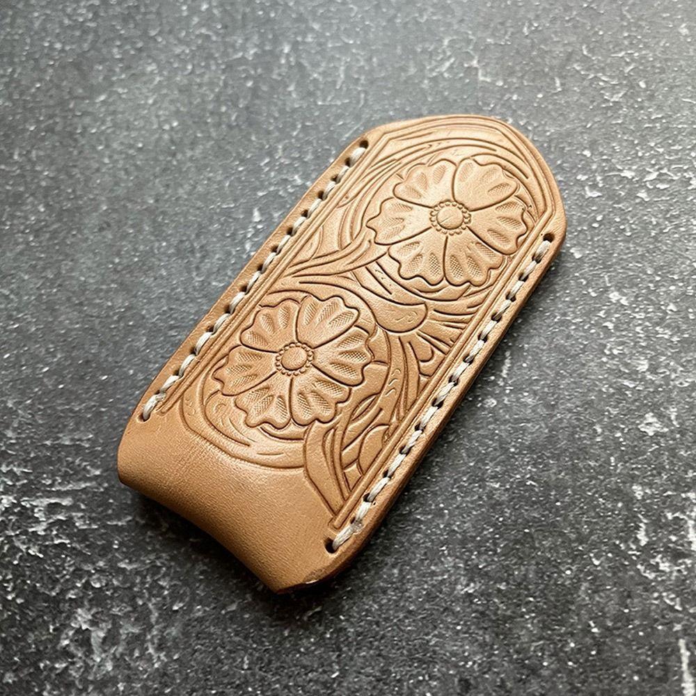 Кожаный чехол для охоты, держатель с петлей для ремня, чехол для прямого ножа, инструмент для кемпинга, чехол для фонарика на открытом воздухе