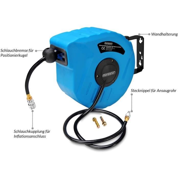 Enrouleur automatique de tuyau à air comprimé 10m 12 bars raccord 1-4' dévidoir air comprimé 180° enroulement déroulement[163]