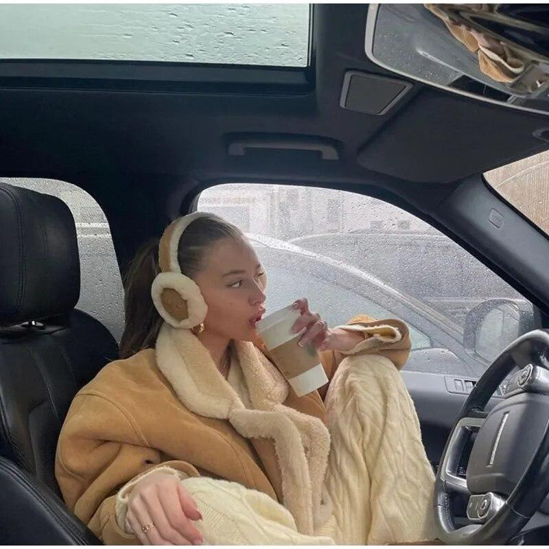 Зимние мягкие теплые наушники, плюшевые теплые наушники для женщин и мужчин, складные однотонные наушники, защита от холода на открытом воздухе