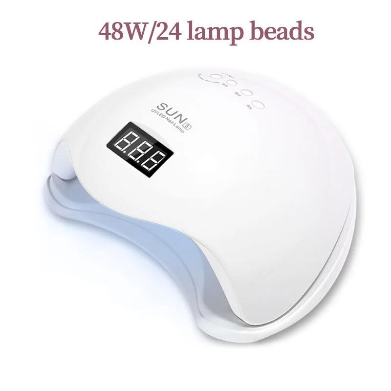48W Professional LED UV Nail Lamp - 48W Fast-Drying for All Gel Types, Salon-Grade Nail Art Tools for Fingernails & Toenails