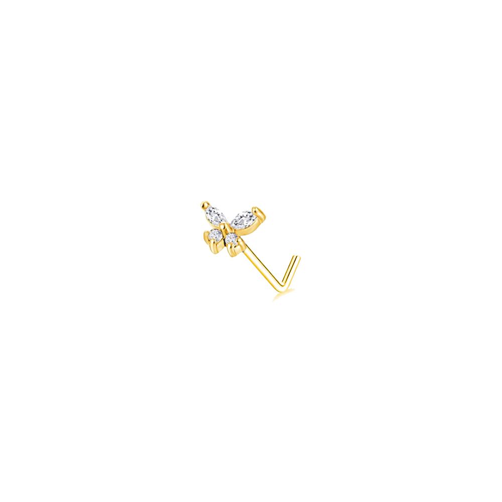 Piercing Stainless Steel Male Zircon Septum Nose Ring Nose Stud L Shape Nose Ring Body Jewelry