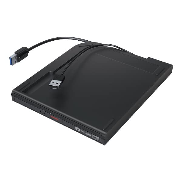 Buffalo (BUFFALO) USB 3.2 (Gen 1) Compatible Portable DVD Drive with Burner Software, Black, DVSM-PTV8U3-BKB