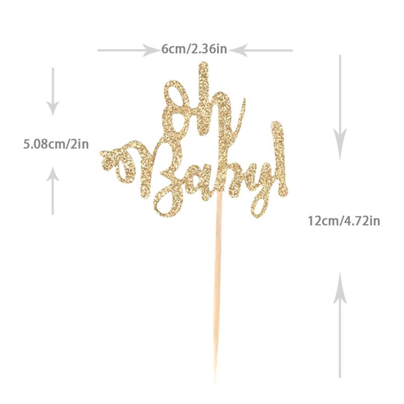 10 шт., золотой топпер для кексов Oh Baby для мальчиков и девочек, детский душ, раскрывающий пол ребенка, украшение для вечеринки в честь 1-го дня рождения, принадлежности для украшения торта