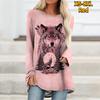 Long Sleeved Hoodie Spring and Autumn Animal Pattern Loose Women Bag Hip Crewneck Top XS-8XL