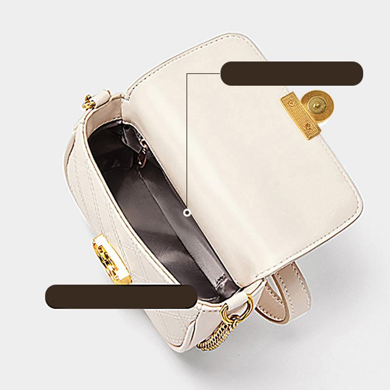 IELGY urban style elegant diamond-shaped fresh and sweet messenger chain bag women's mini classic