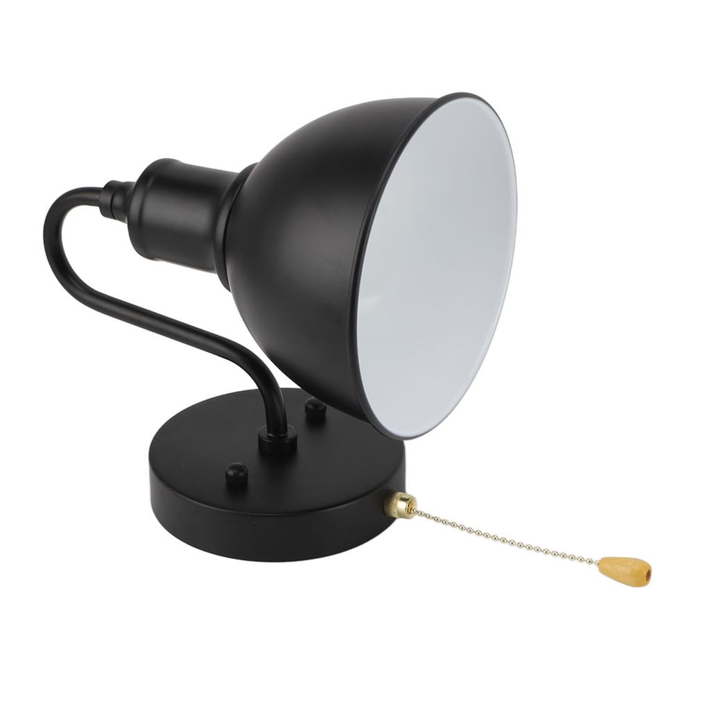 Vintage Wall Lamp Black Pull Chain E26 Hardwired Iron Classic Industrial Wall Sconce for Home
