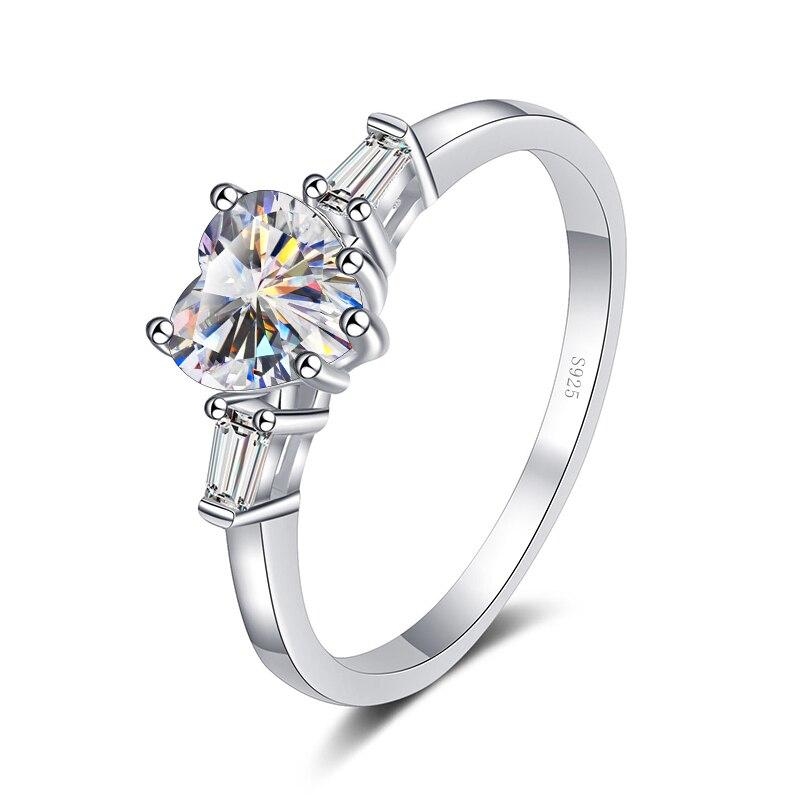 Кольца Bague Ringen 1,2 карата с муассанитом и бриллиантом Halo в форме сердца, обручальное кольцо из стерлингового серебра, кольцо обещания для женщин, подарок на годовщину