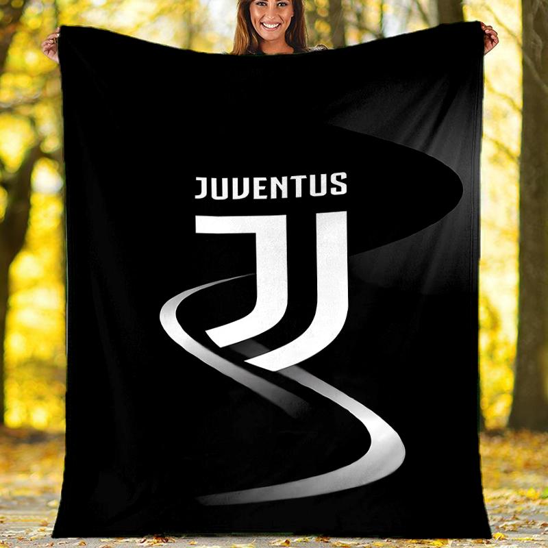 Juventus FC logo printed throw blanket—soft,warm;versatile blanket for all seasons—perfect as &air-conditioning throw,nap blanket
