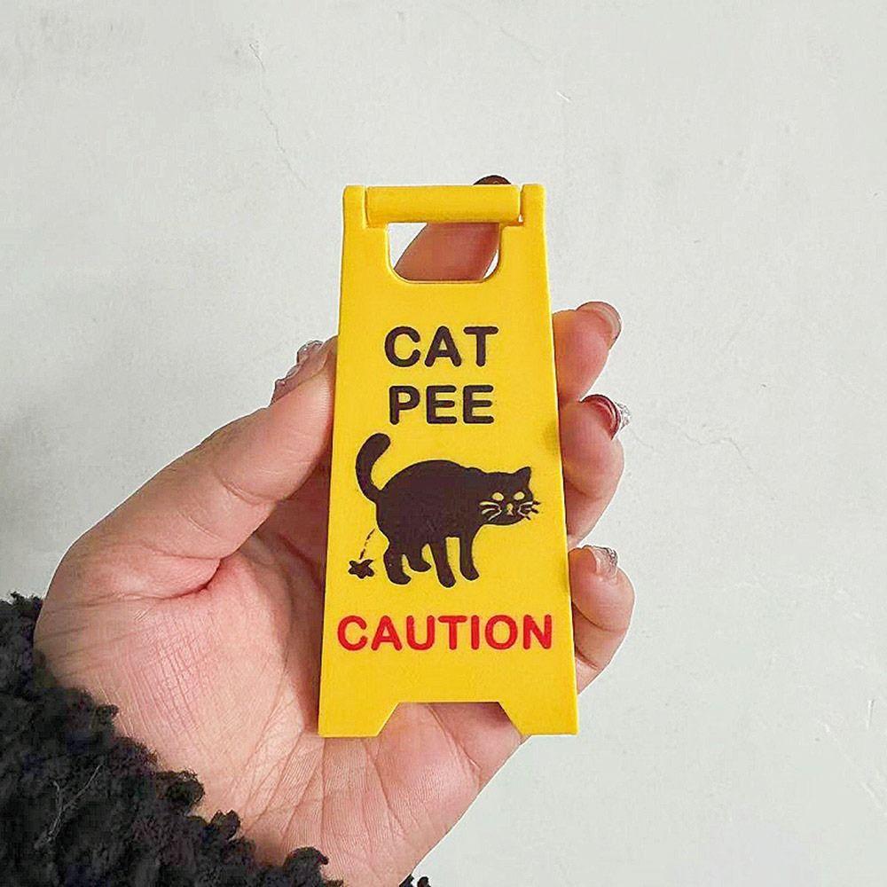 Mini Cat Pee Signs ABS Floor Dirty Warning Sign Funny Dog Poop Sign  Humorous Cat Decor
