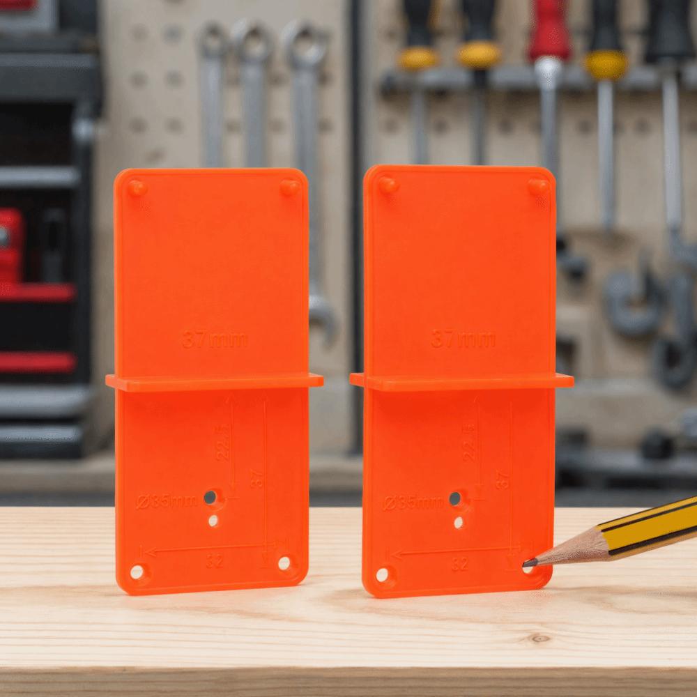 2pcs Compact Pocket Size Hinge Hole Locator Positioning Tool Cabinet Door Template For Door