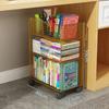 Removable Bookshelf Under Desk Shelf Classroom Floor Book Organizer Desk Side Trolley for Students Storage Bookcase with Wheels