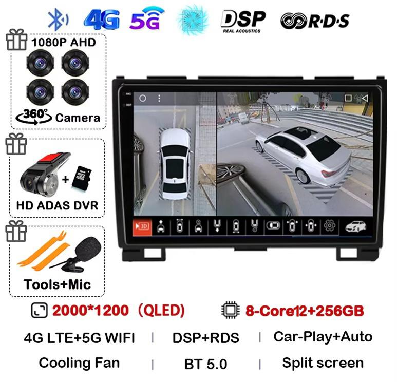 Android 14 Carplay Auto 360 Camera для Great Wall Haval Hover H5 H3 2011-2016 Автомобильный Радио Мультимедийный Плеер GPS Навигация Стерео