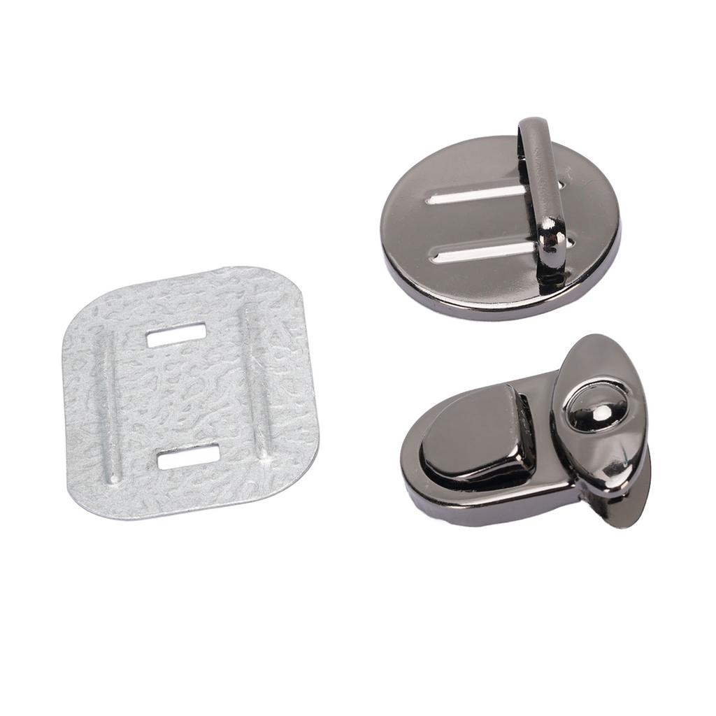 10 комплектов застежек-защелок Tuck Lock, серебристо-черного цвета, шириной 25 мм, с замком-утиным язычком и базовой пластиной 30x39 мм для