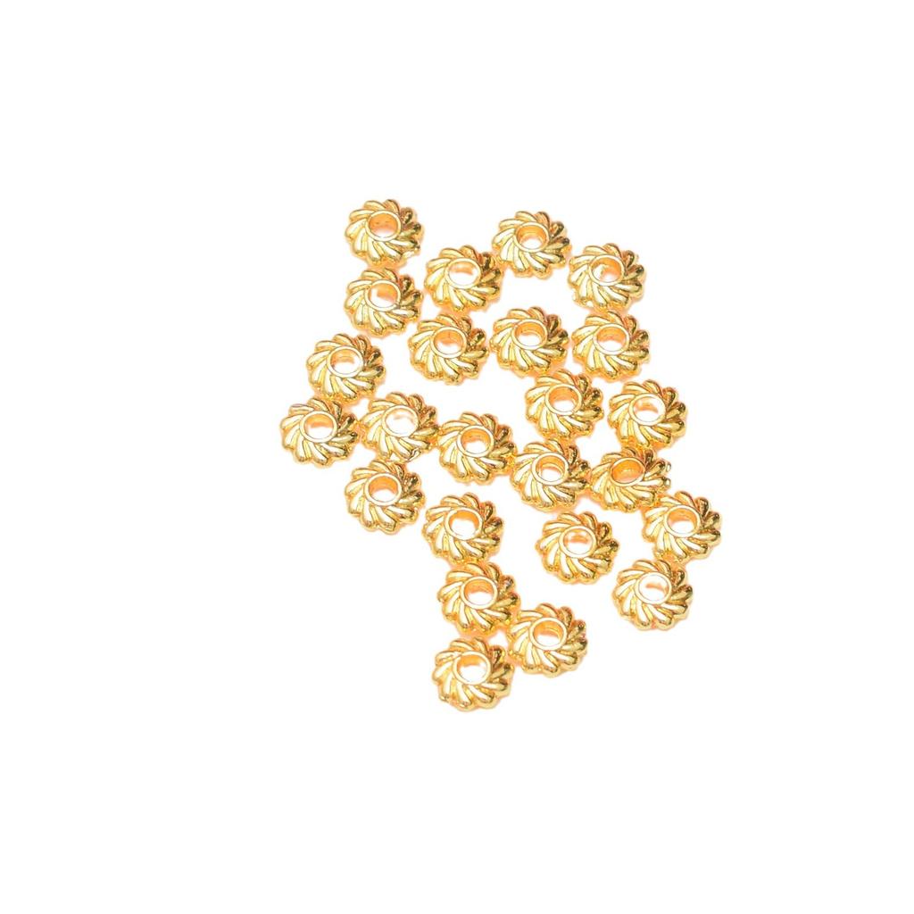 100pcs Color Retention 14K Gold Sunflower Spacer, Hot Wheel Bead Spacer Diy Handmade Beaded Loose Bead Bracelet Accessories