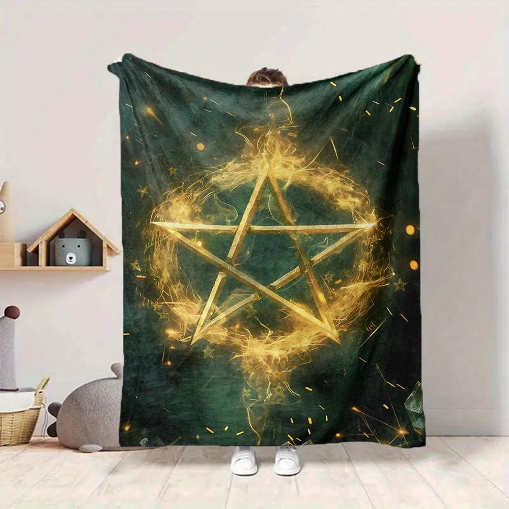 1pc Star Magic Print Blanket Lightweight Flannel Throw Blanket For Sofa, Bed, Living Room, Office, Outdoor Travel, Camping