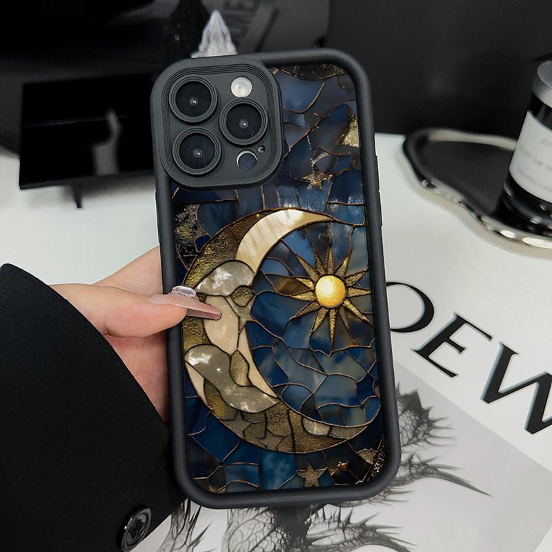 Для iPhone 17 16 15 14 13 12 11 Pro Max Чехол Дизайн Луна Солнце Печатный Силиконовый Чехол Для iPhone XS X XR 7 8 Plus 16e 17 Air Funda