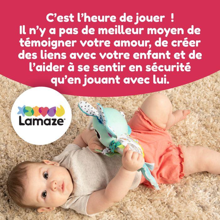 Peluche d'éveil sensoriel - lamaze - alise l’axolotl - couleurs vives - 0 à 6 mois - à clipser