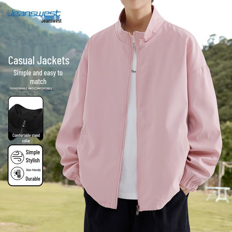 JEANSWEST Мужская повседневная куртка с воротником-стойкой и спущенным плечом