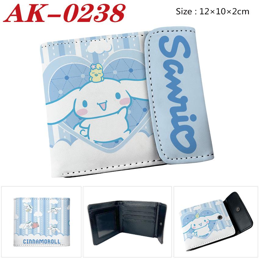 Sanrio Anime Wallet Cinnamoroll Kitty Melody Kuromi PU Leather Snap Closure