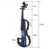 WGM New Full-Size Violin Set: Full-Size 4/4 Solid Wood Electric Silent Violin with Chin Rest, Ebony Fittings, Hard Case, Extra Strings, Audio Cable, R