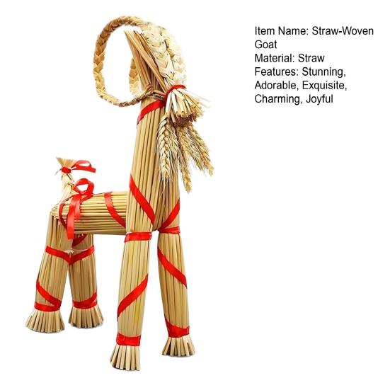 Рождественские соломенные украшения высотой 16,1 дюйма, шведский соломенный козел ручной работы, юльское украшение, традиционный подарок для дома, вечеринки по случаю дня рождения, наружный и внутренний декор