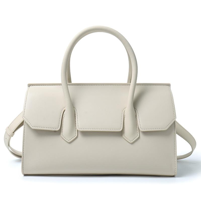 Fashion cowhide bag new light luxury large capacity retro shoulder messenger commuter leather handbag women