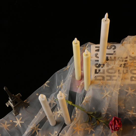 6Pcs Flameless Taper Candles Battery Operated Window Fake Candles with Remote Control Flickering LED Candles for Holiday Wedding Home Decor