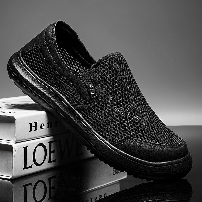 Men's Mesh Shoes Summer Breathable Hollow Out Casual Shoes Fashion Men Sneaker Lightweight Comfortable Driving Shoes Men Loafers