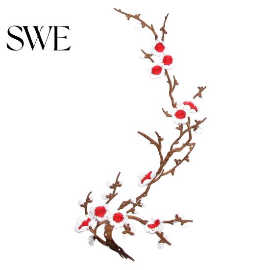 Floral Lace Applique for Clothing Cherry Blossom Patches Clothing, Vintage Plum Sewing Patches, Iron on Personalized DIY Supplies Appliques