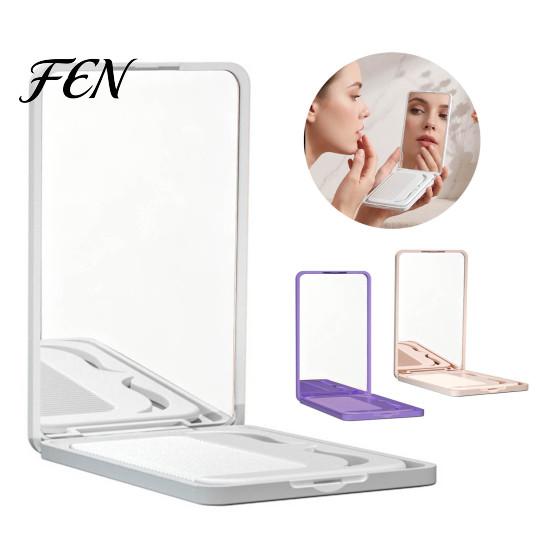 Portable Hair Comb Folding Makeup Mirror with Comb, Compact Travel Cosmetic Mirror, Pocket Beauty Accessory Size & Detangling for Women Girls Styling