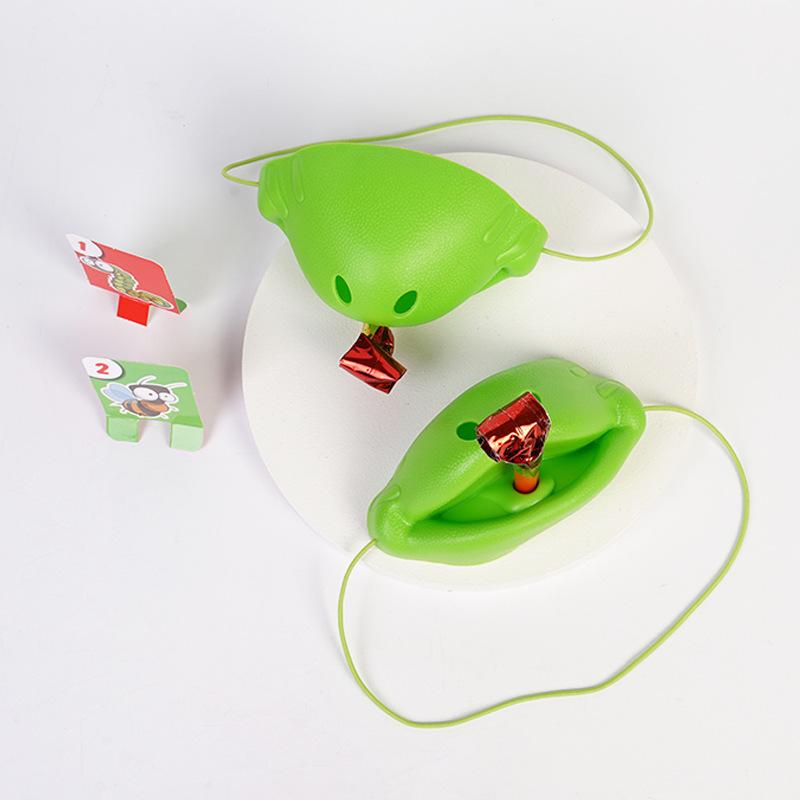 Two-person Battle Table Game Greedy Chameleon Frog Mask Tongue Out Mask Chess Board Funny Desktop Parent-child Interactive Game Party Toy