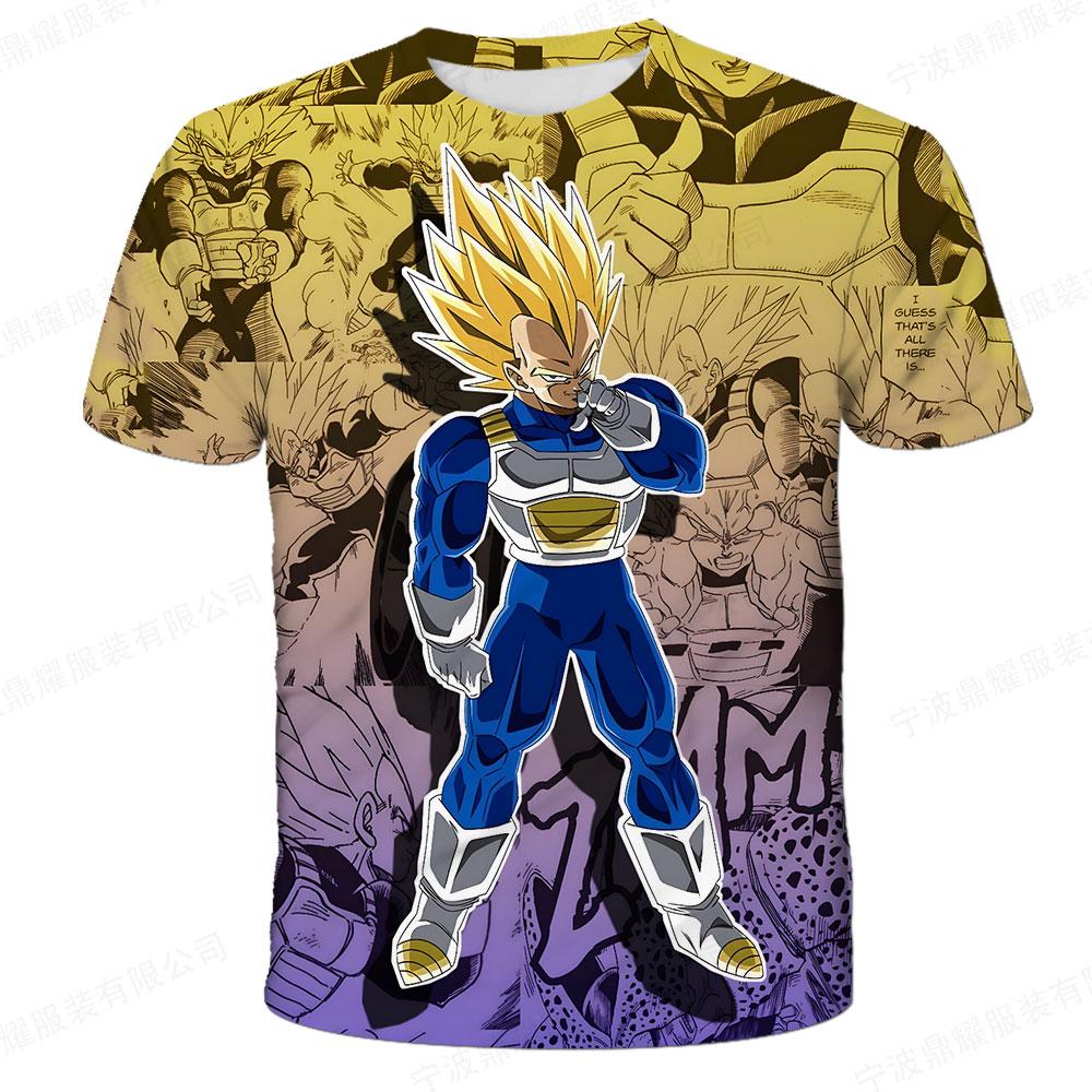 Fashion Dragon Ball 3d T-Shirt Summer Short Sleeve O-Neck Goku Vegeta Kids Casual TShirt Boy Children's Adults Tops Clothing