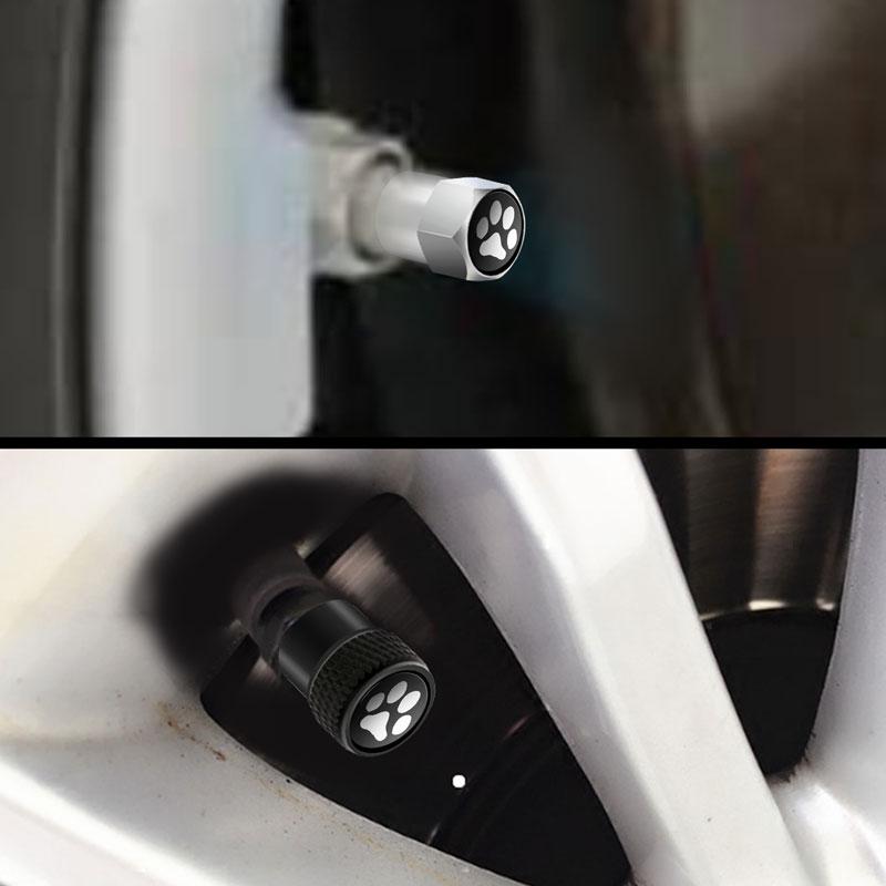 4 шт., креативный дизайн, лапа, 3D животное, собака, кошка, медведь, отпечатки ног, эмблема, колесо автомобиля, колпачки для клапанов, чехол для штока, пылезащитные колпачки, декор