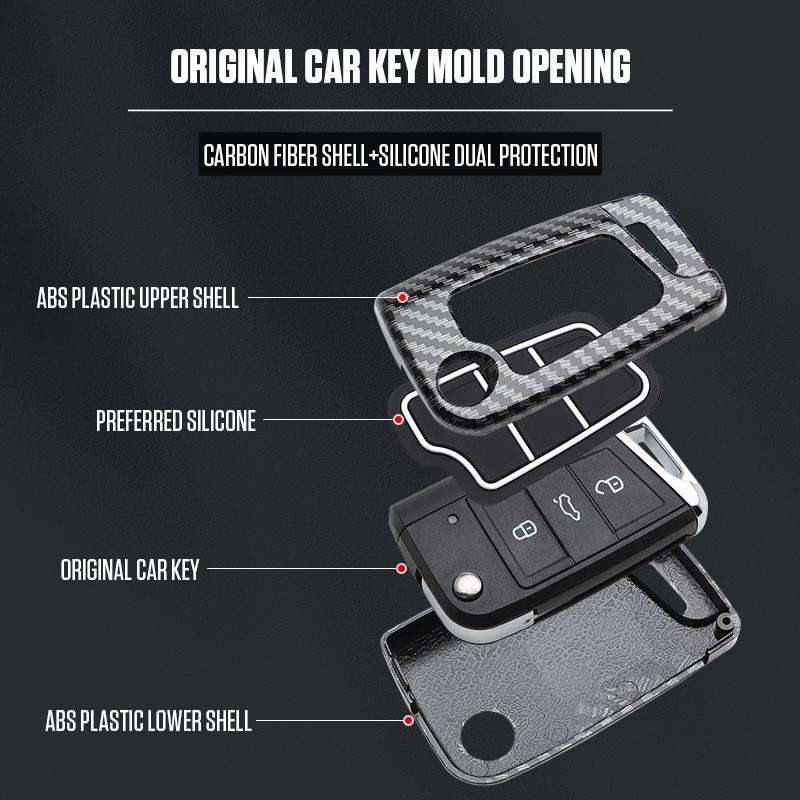 Interior Mouldings Key Case Bag Car KeyChain Metal Key Shell For Volkswagen VW Polo Tiguan Golf 4 5 Jetta Beetle Scirocco Passat