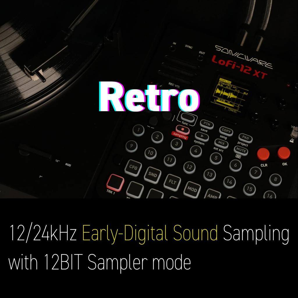 Sonicware XT Limited Retro Color Digitizing sampling sampler intuitive track Introductory Lofi-12 - - [Low-Resolution Sampler] 12kHz/24kHz + 12-bit