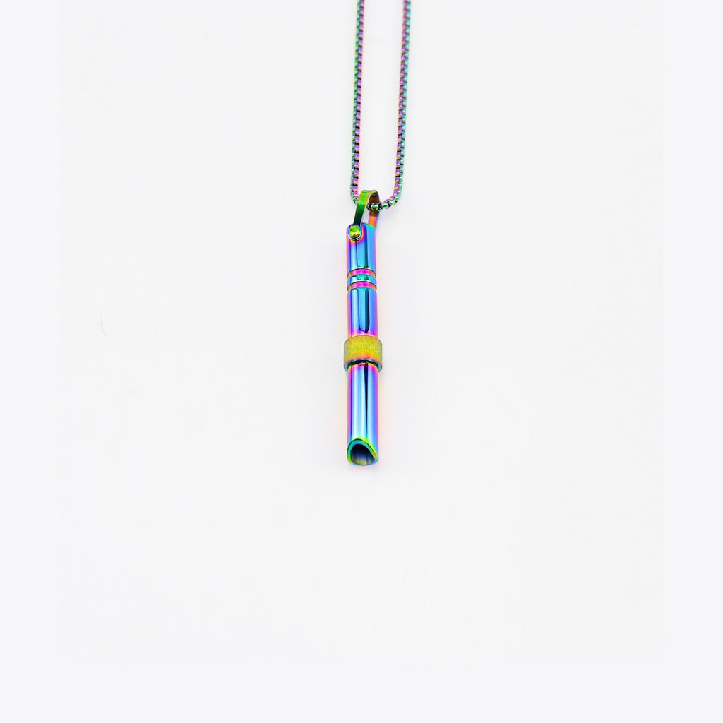 Вращающееся колесо Медитация Осознанность Подвеска, Квадратное жемчужное ожерелье из титановой стали, Аксессуары-свистки для регулирования дыхания для снятия тревоги