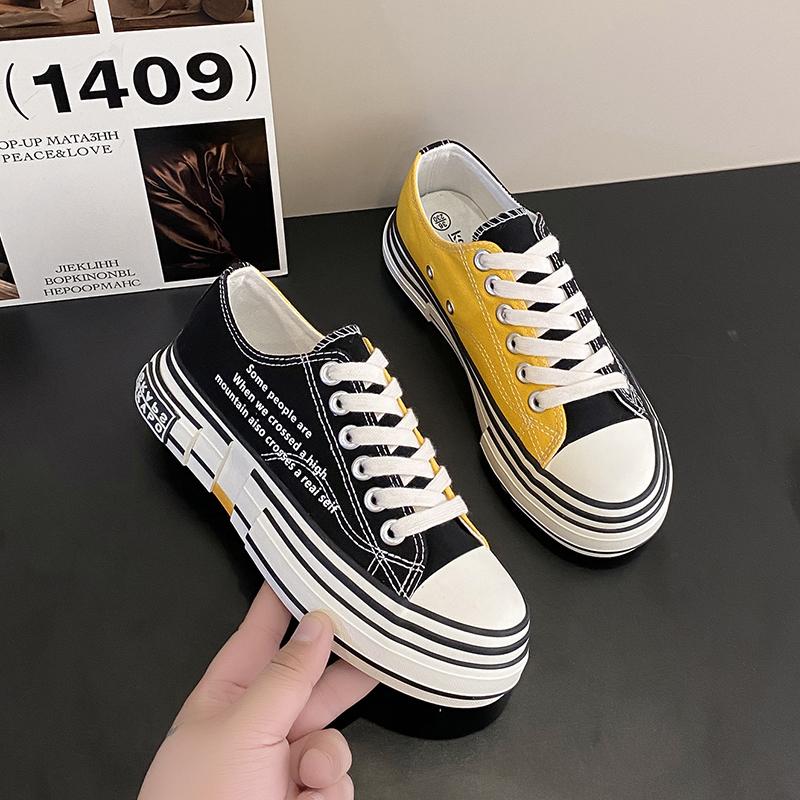 Personalized Canvas Shoes for Men and Women, Thick Soled Casual Sports Shoes, Male Spring and Autumn Student Vulcanized Shoes