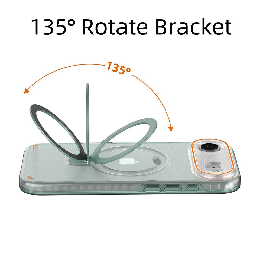 For iPhone Air Magnetic Case with Kickstand TPU + PC Shockproof Phone Cover