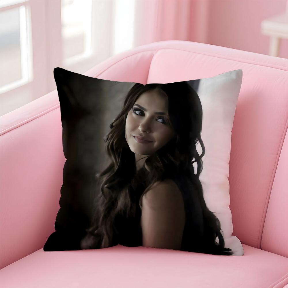 KKatherine Pierce Hit TV Drama Cushion Cover Pillowcase Short Plush Invisible zipper Room Sofa Cushion Cover